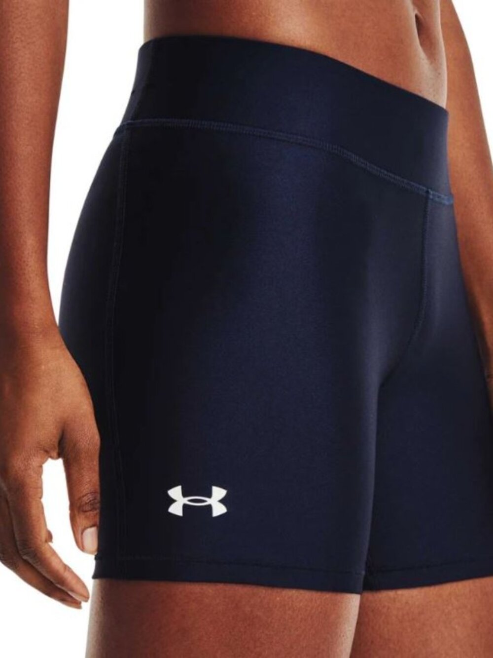 Under Armour Women's Black HeatGear Armour Mid Rise Middy Shorts - 5"